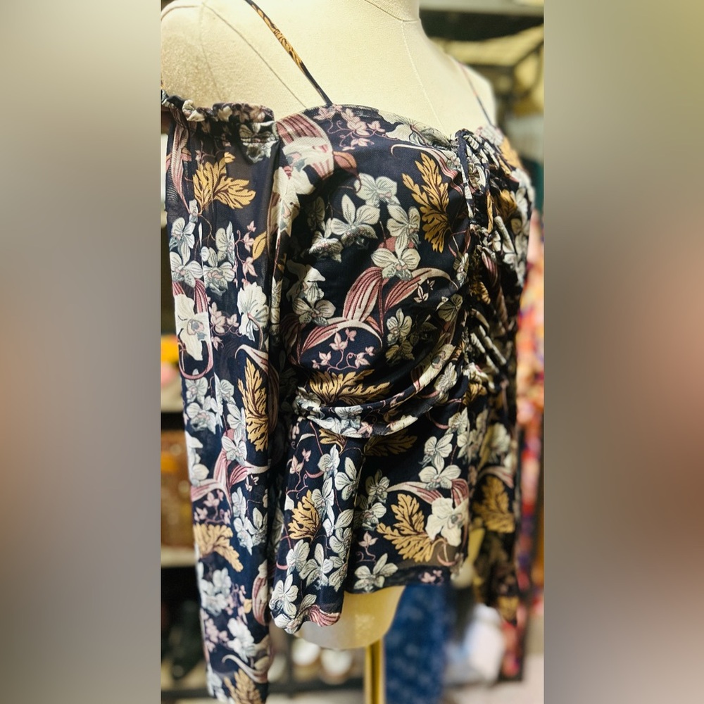 Willow & Root Floral Off-Shoulder Top